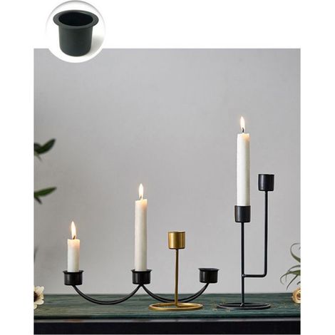 Bougeoirs en métal pour projets de fabrication de lampes ou de bougies Le noir (1/5)