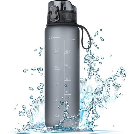 Trinkflasche Sport BPAfrei Grip Fahrrad Outdoor Gym Grau 750 ml (1/5)