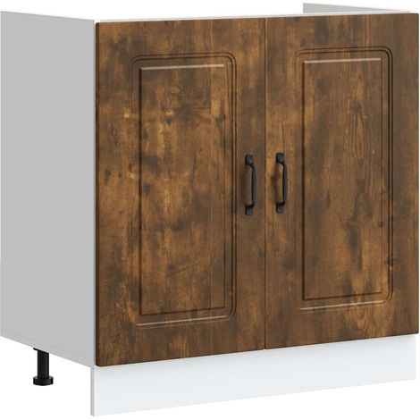 Maison Exclusive - Mueble bajo para fregadero Kalmar roble ahumad