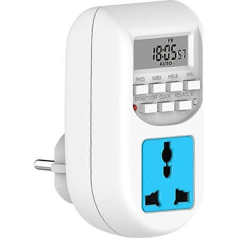 Minuterie programmable 7 jours/semaine AC220V avec écran LCD pour lampe et chauffe-eau (prise UE). (1/5)
