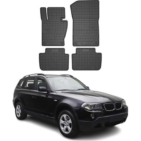 OMAC Tapis de Sol Compatible avec BMW X3 E83 2003-2010 Noir en Caoutchouc