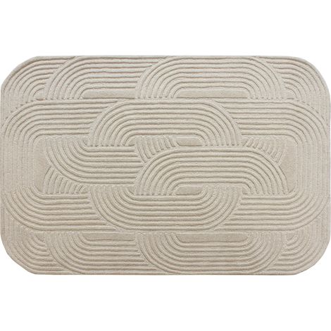 Tappeto taftato 100% lana 160 x 230 cm Beige - 2200g/m² - ARANEL (1/2)