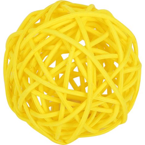 Juego de 12 bolas de ratán, decoración del hogar, boda, Navidad, amarillo (1/5)