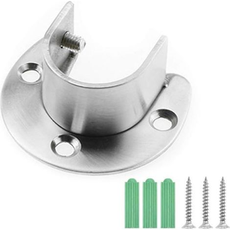 Support De Tringle À Rideau - Acier Inoxydable - Pour Diamètre Max 25 Mm - Montage Mural - Charge Max 100 Kg - Lot De 6 Pièces (1/5)