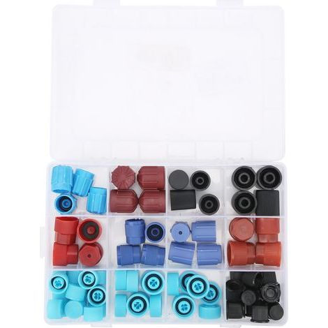 Ortviai Capuchons de valve de climatisation pour voiture – 77 pièces en ABS résistant, diamètres M8/M9/M10/1/4"/1/8" (1/5)