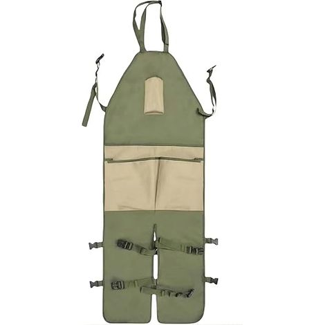 Grembiule da giardino, leggings da giardinaggio, grembiule da raccolta con tasche, impermeabile, regolabile, ginocchia rinforzate, adatto per tagliare il prato - kaki (1/5)