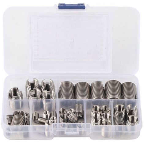 Jeu de 50 inserts de filetage intérieur autotaraudeurs en acier inoxydable pour renforcer le filetage et réparer les filetages (1/5)