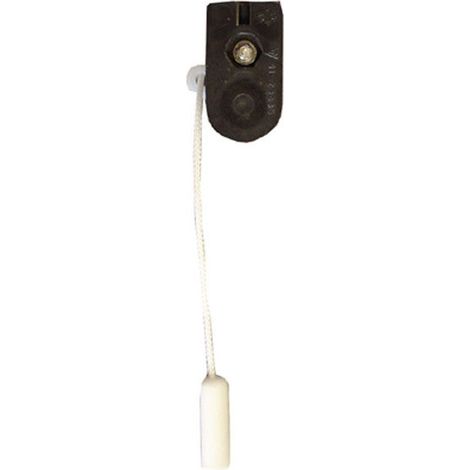 Tibelec – Interrupteur à tirette pour luminaire noir 500W – 2A, 250V – Longueur 25cm – Installation à vis pour luminaires – Garantie 5 ans (1/2)
