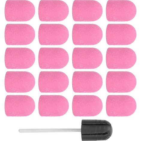 Embouts de ponçage manucure 13x19mm rose - Lot de bandes abrasives pour lime électrique, polissage et meulage des ongles. (1/5)