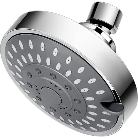 Pommeau de douche rond, fabriqué en matériau ABS, peut être monté au mur ou au plafond, argent 4 pouces.