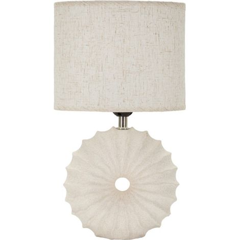 Lampe à Poser en Céramique "Anemone" 40cm Sable (1/5)