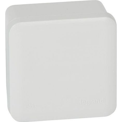 LEGRAND 092011 Caja plexo cuadrada sin conos IP55/IK07 80x80x45mm sin entradas con tapa opaca a presión fabricada en termoplás