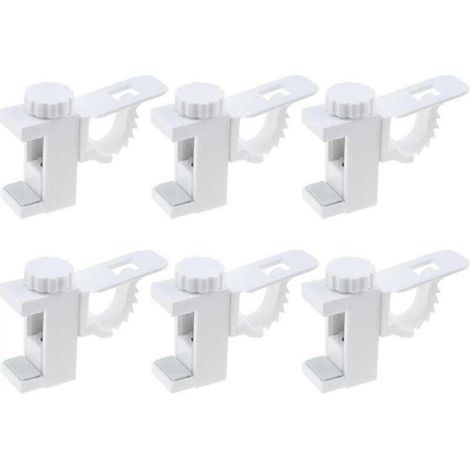 [JAMAIS UTILISÉ] Lot de 6 tringles à rideaux réglables avec barre transversale, crochet de rangement pour serviettes, support de tringle à rideaux sans perçage rotatif, convient pour rideau ou armoire (1/4)
