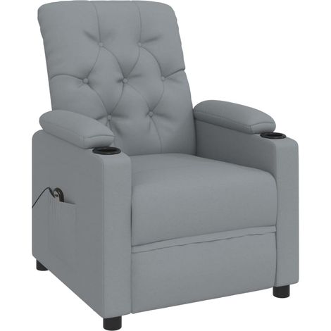 vidaXL Fauteuil inclinable électrique Gris clair Tissu (1/5)