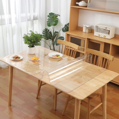 1 Nappe transparente, 2 mm épaisseur, PVC imperméable, 80x120 cm, pour cuisine salle à manger