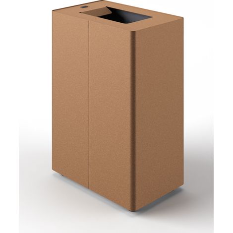 Pattumiera a 1 Scomparto da 45 L 44x28x63 cm con Contenitore Interno in Acciaio Verniciato Corten