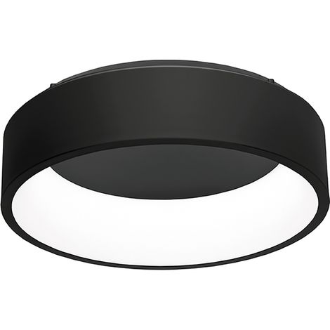 CHOPIN - Plafoniera Tonda a LED 30W, 3000K, Luce Calda, Struttura in Metallo Nero, Diffusore in Metacrilato, IP20 - Rossini Group (1/5)