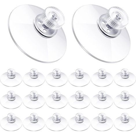 Lot de 20 Ventouses PVC Transparent 40mm avec Vis, Support Adhésif Puissant pour Store Voiture, Porte-Verre et Salle de Bain (1/5)
