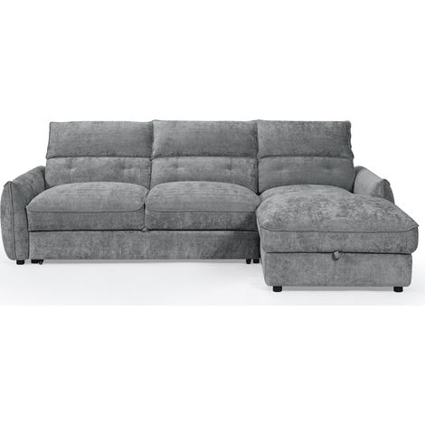 Deco In Paris – Canapé d'angle convertible en velours – Coffre de rangement intégré – Assise rembourrée – Style moderne et chic – Dimensions optimales pour salon (1/5)