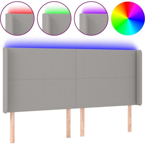 Maison Exclusive - Testiera a LED Grigio Chiaro 183x16x118/128 cm in Tessuto