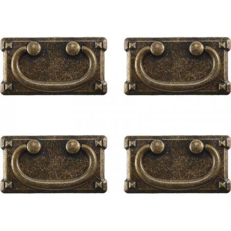 BEBUSINGOTO Poignées de tiroir en Bronze Antique Vintage, 4 pièces, poignées de traction en anneau, décoration de poignée de meuble de porte d'armoire (1/5)