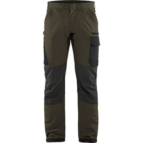Pantalon maintenance - BLAKLADER - Stretch 4D Vert Kaki/Noir T.42 142216454599-C48 (1/4)