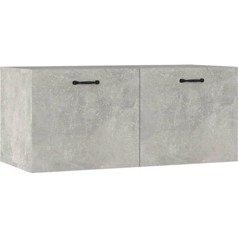 Armoire murale Salon,Meuble bas de Rangement,Meuble TV Gris béton 80x35x36,5 cm Bois d'ingénierie -42975 (1/5)