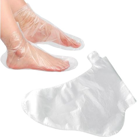 80 pares de calcetines de plástico desechables para pedicura y tratamientos de parafina para baños de pies, transparentes.