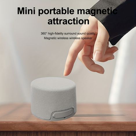 Tragbarer magnetischer Mini-Clip-Lautsprecher IPX5 – Kabelloser Effekt mit ultraniedriger Frequenz – Ideal für Bad und Dusche (Weiß)