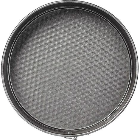 Moule à charnière rond en acier avec revêtement antiadhésif, fond plat, fermeture à bouton-pression, pour tartes et gâteaux, moule à gâteau étanche, argenté (diamètre : 20 cm) (1/2)