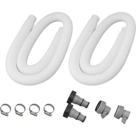 Kit de remplacement pour tuyau de filtre piscine 38 mm avec colliers d’adaptation – compatible pompe piscine (1/4)