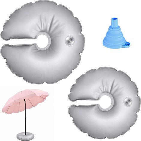 2 Pièces Pied de Parasol Lourd Remplissable à Eau, Socle Parasols Extérieur en PVC Pliable, Pieds de Parasols Plastique à Eau, Poids Pied Parasol pour Balcon Terrasse Jardin Exterieur (1/5)