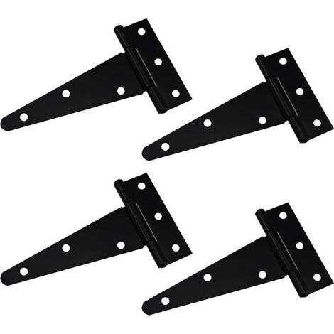 Charnière en T 4 pouces – Acier galvanisé – Largeur 63mm – Épaisseur 1,2mm – Lot de 4 charnières pour meubles et portes (1/5)