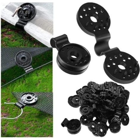 100 Plastic Clips for Shade Cloth, with Special Grommets, for Securing Tarps and Blackout Nets