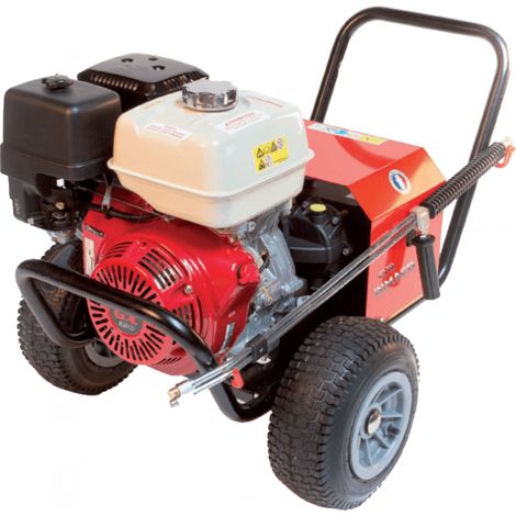 Nettoyeur haute pression thermique 240 Bar – Débit 1100 l/h – Moteur essence – Pour chantiers humides et terrains accidentés – Dimaco