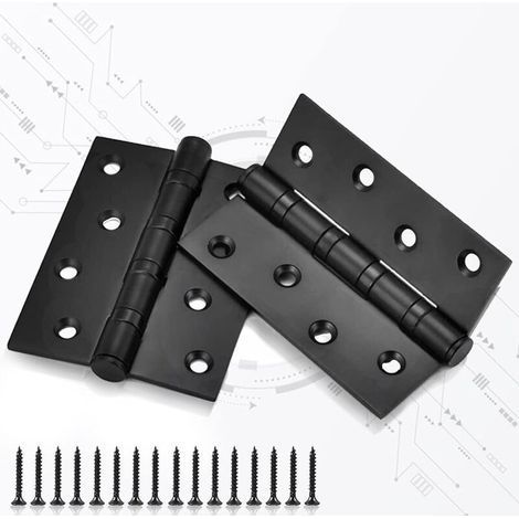 Charnières 2 Pcs Paumelle pour Porte,Paumelle Porte Bois Acier Inoxydable,Charnière Meuble avec 16 Vis pour La Maison Meubles Matériel Armoire Garde Porte Tiroir,100773mm (1/5)