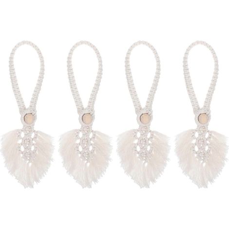 Lot de 4 attaches décoratives pour rideaux de style campagnard, pour chambre ou salon. (1/3)