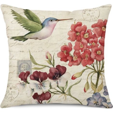 Housse de coussin fleurs 45x45 set de 4, ferme vintage fleur Esthétique housse d'oreiller pour canapé jardin extérieur Home Decor (1/5)
