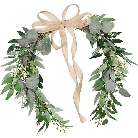Guirlande artificielle de feuilles d'eucalyptus pour décoration murale. Plante artificielle à suspendre. (1/5)