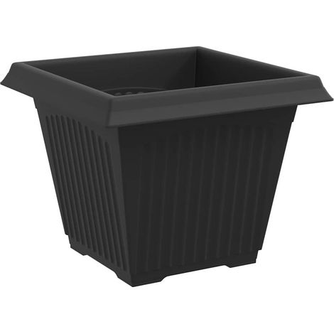 Set di 24 vasi da fiori quadrati leggeri 43 x 43 x 33.5 cm in plastica nera 020059376