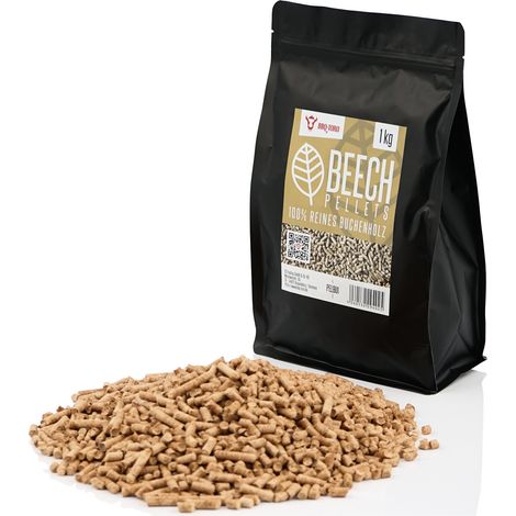 BBQ-Toro Pellet di Faggio per Grigliare 100% Legno di Faggio  1 kg  Pellet di Faggio per Barbecue (1/3)