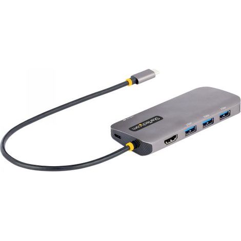 StarTech.com Adattatore USB C Multiporta, Video HDMI 4K 60Hz, Hub USB 3.2 a 3 porte USB-A 5Gbps , 100W Power Delivery Pass-Through, GbE, Cavo integrato da 30cm, Docking Station per laptop /Mini Dock d (1/4)