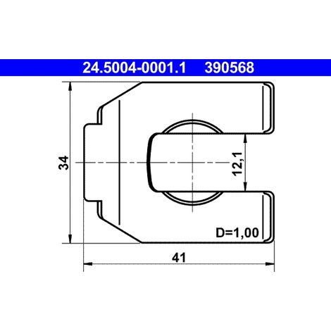 Support, flexible de frein ATE 24.5004-0001.1 000 428 01 73 0112-9131 116374