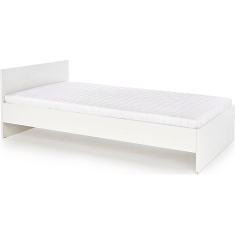 Cama Cirveso 105, Blanco, Individuales, 120x200, Aglomerado laminado, 125x205x70cm (1/2)