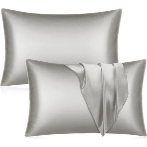 Taie D Oreiller - Satin Microfibre - Pour Soins Peau Et Cheveux - 51x76 Cm - Lot De 2 (1/5)