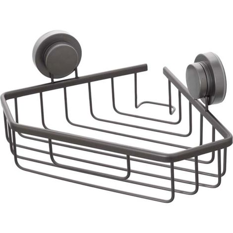 Exagonshop Mensola angolare vasca doccia in alluminio grigio