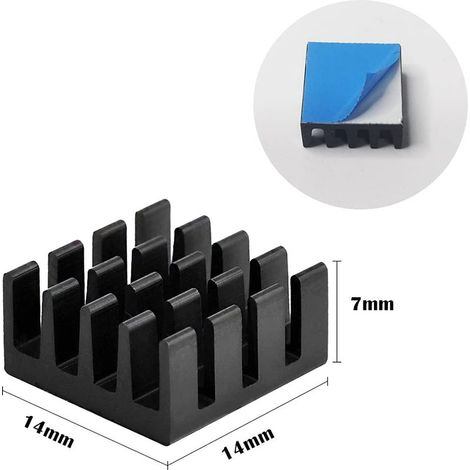 Dissipateur Thermique, Radiateur en aluminium,Avec de la colle thermique Utilisé pour refroidir l'imprimante 3D (20pcs, noir) (1/3)