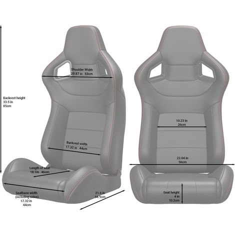 Sedili racing universali a 2 pezzi neri, reclinabili e regolabili OKMYHOME (1/5)