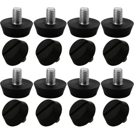 Pieds de meuble réglables M6 × 20 mm – Lot de 16 pièces en plastique antidérapant pour sols irréguliers (1/5)