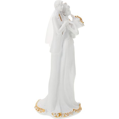 Figurine de Couple Sculpture Romantique Délicate en Résine Blanche pour Décoration de Bureau et Mariage pour Présent d'anniversaire de Mariage (1/5)